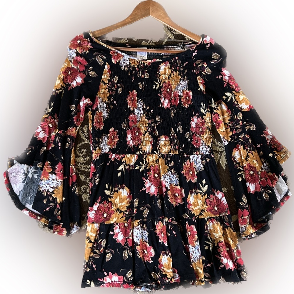 Women's Time & Tru Floral Blouse - Size S